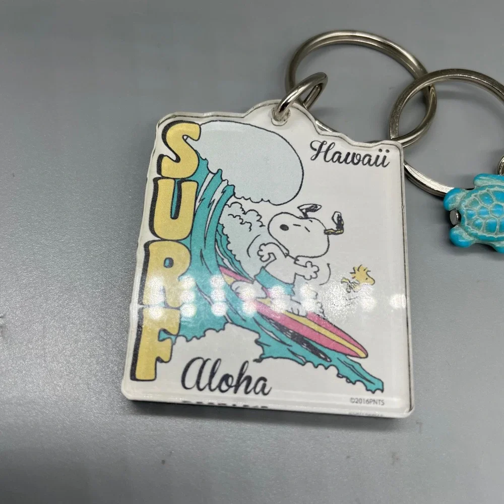 Peanuts Snoopy Hawaii Surf Aloha Keychain Turtle Starfish Whale Tail Charms 2016